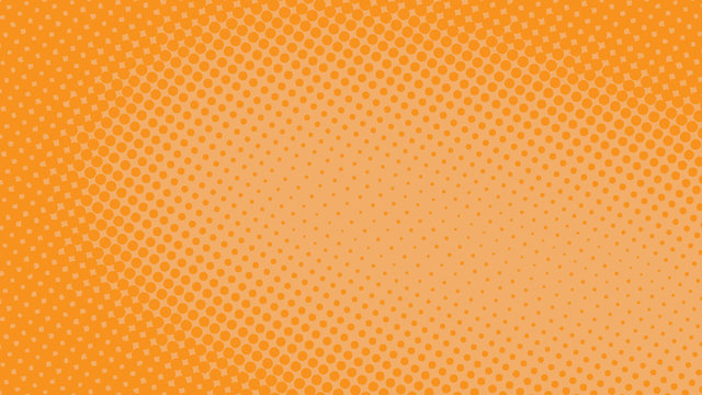 Light orange and yellow  retro pop art background with halftone dots design