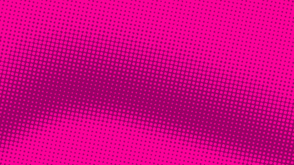 Magenta  pop art background in retro comic style with halftone dots design isolated