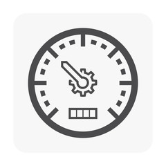 Gauge meter icon on white.