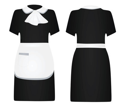Black maid uniform. vector illustration