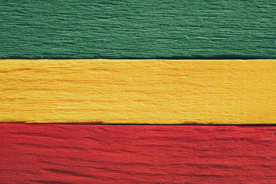 Background wood green, yellow, red old retro vintage style, rasta reggae flag