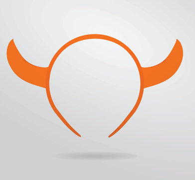 Orange horns mask. vector illustration