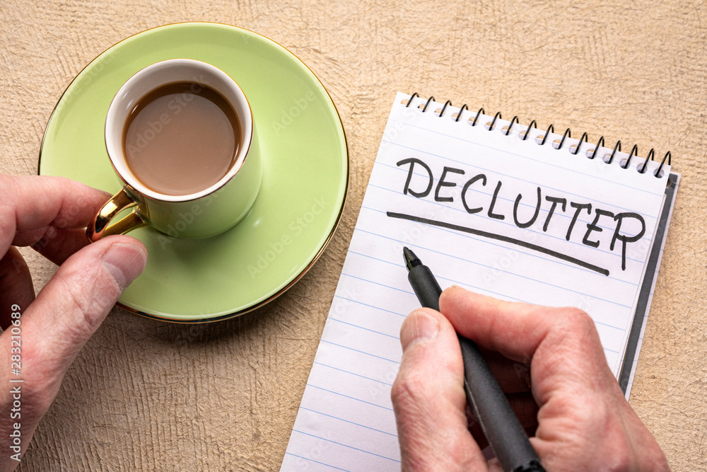 Canvas Prints declutter word - handwriting in a notebook