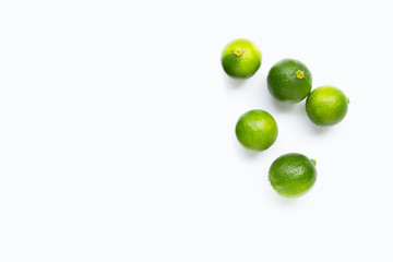 Limes isolated on white background.