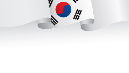South Korea flag ribbon isolated on white background. Vector illustration