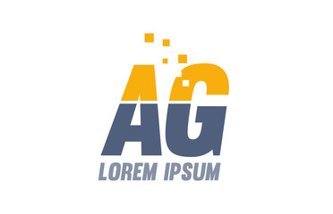 yellow blue AG A G alphabet letter logo company