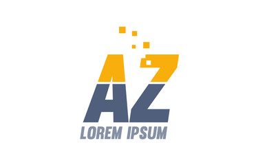 yellow blue AZ A Z alphabet letter logo company
