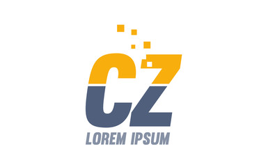 yellow blue CZ C Z alphabet letter logo company