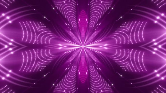 Purple Abstract Background, Motion Light And Particles, Kaleidoscope, Loop