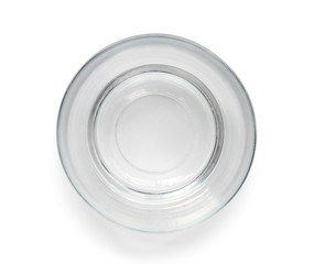 Glass bowl top view (with clipping path) isolated on white background
