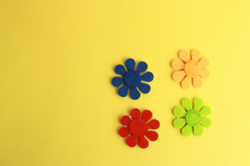 fabric craft with flower shape