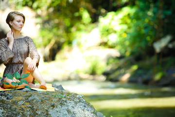 yoga girl in the park