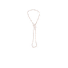 Pearl necklace or pearl choker on white background
