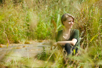 young woman in the park