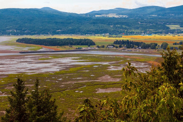 landscape with lake and mountains