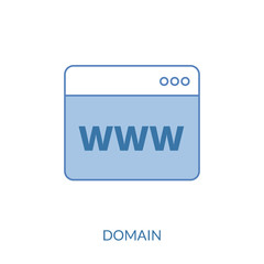 outline domain registration vector icon. isolated black simple line element illustration from search engine optimization concept. editable vector stroke domain registration icon on white