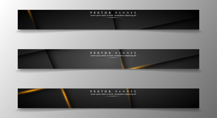 Fototapeta premium Set a banner background for your design. gold color and shadow of the light line. vector graphic design illustration