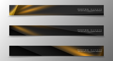 Set a banner background for your design. gold color and shadow of the light line. vector graphic design illustration