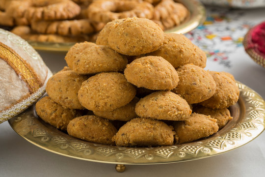 Traditional Moroccan ghoriba cookies