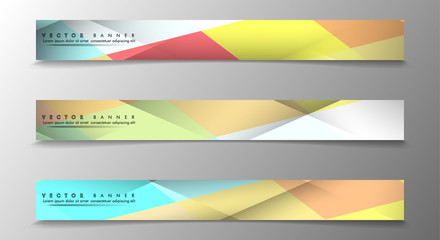 Fototapeta premium Set of Banners with Multicolor Backgrounds. Geometric Abstract Modern Vector Illustration