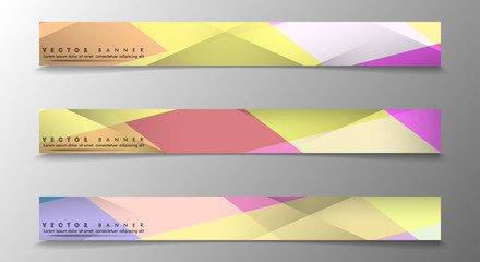 Set of Banners with Multicolor Backgrounds. Geometric Abstract Modern Vector Illustration