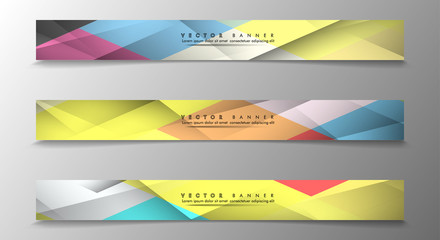 Set of Banners with Multicolor Backgrounds. Geometric Abstract Modern Vector Illustration