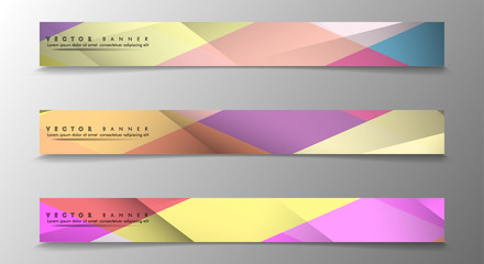 Fototapeta premium Set of Banners with Multicolor Backgrounds. Geometric Abstract Modern Vector Illustration