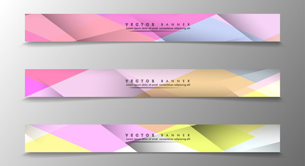 Fototapeta premium Set of Banners with Multicolor Backgrounds. Geometric Abstract Modern Vector Illustration