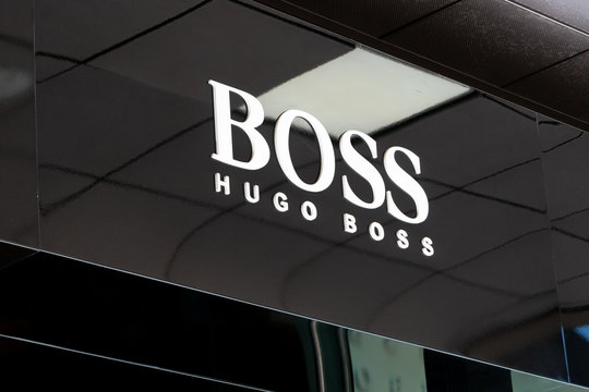 Hugo Boss Retail Store Exterior And Trademark Logo