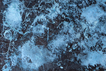Cool Abstract Grunge Decorative See Blue Dark Stucco Wall Background.