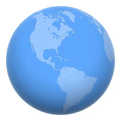 Jamaica on the globe. Earth centered at the location of Jamaica. Map of Jamaica. Includes layer with capital cities.