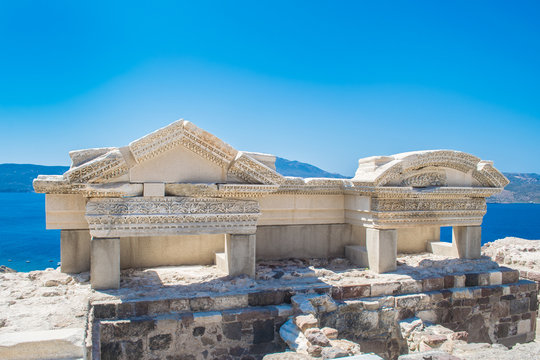 Ancient Roman theater constructed around 3rd BC in Milos island, Greece