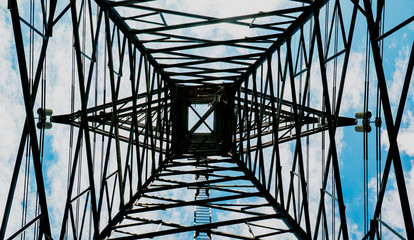 high voltage pole with sky background