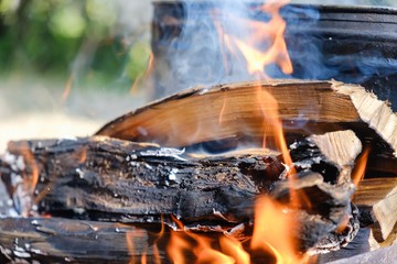 Pilaf cooking bowler bonfire boiler,  campfire.