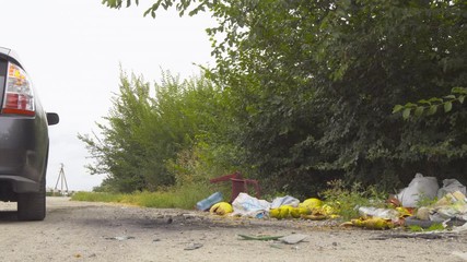 Garbage on the side of the road 