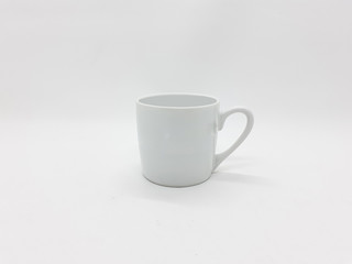 Green Ceramic Porcelain Mug or Glass for Drinking Kitchen Cafe Appliances Series in White Isolated Background