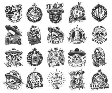 Vintage Mexican Day of Dead labels