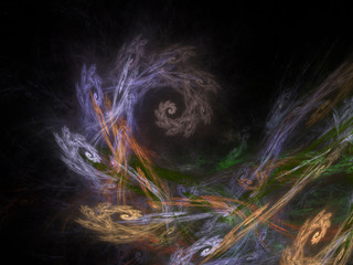 Naklejka premium surreal futuristic digital 3d design art abstract background fractal illustration for meditation and decoration wallpaper
