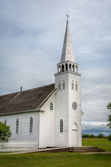 Saint Antoine de Padoue Church located next to the Rectory in Batoche, saskatchewan