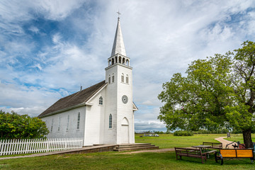 Saint Antoine de Padoue Church located next to the Rectory in Batoche, saskatchewan