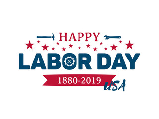 Happy Labor day greeting banner. National USA holiday. Vector illustration.