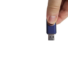 Showing a pen drive in white background