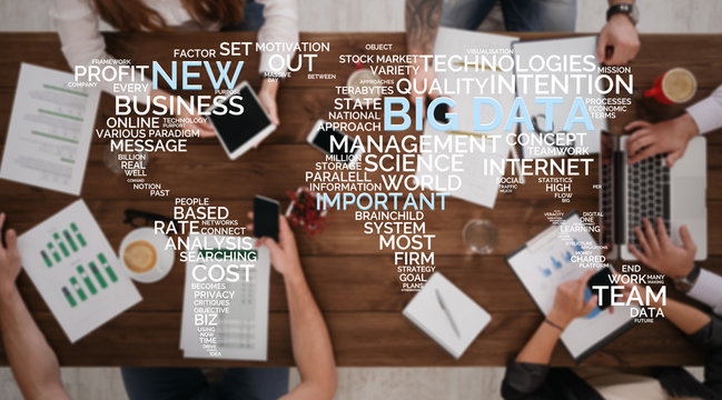 Team discussing big data processes inside enterprise