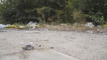 Garbage on the side of the road 