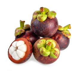 mangosteen isolated on white background.