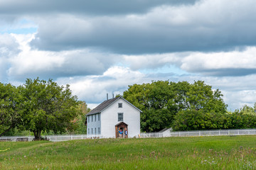 Obraz premium Exterior of the St. Antoine de Padoue Rectory. It is located in Batoche Canada.