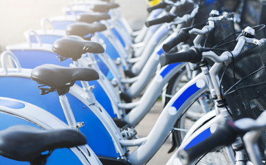 Public bicycles, sharing bike service on city street