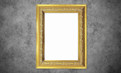 Colorful Antique Vintage Classic Baroque Stylish Empty Photo Painting Frame in Grunge and Retro Background for Home Interior and Garden Furniture made from Wood and Metal