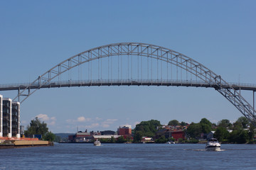 Bridge over river Glomma in Fredrikstad city Norway