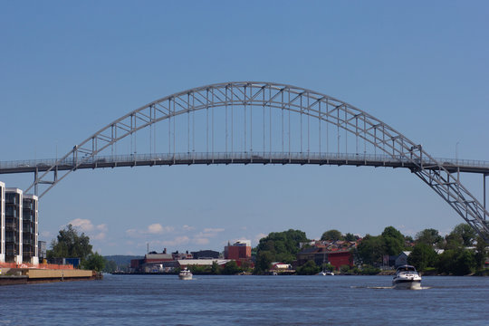Bridge over river Glomma in Fredrikstad city Norway